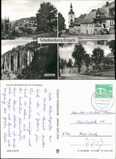 Scheibenberg (Erzgebirge) Totale, Kiechgasse, Markt, Orgelpfeifen 1985