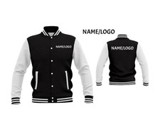 Personalisierte Herren Varsity Jacke College Letterman Jacke Wolle mit Echtleder