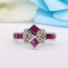 925 Sterling Silber Rot Rubin