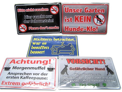 Blechschilder mit
