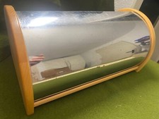 Brotkasten Holz & Edelstahl Brotbox Rollbrotkasten  Brotbehälter