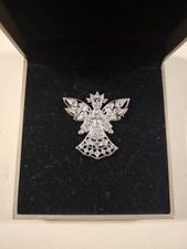 Angel  Rhinestone Silvertone