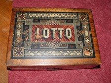 Antikes Lotto-Spiel / Tombola im Holzkasten – ca. 1900