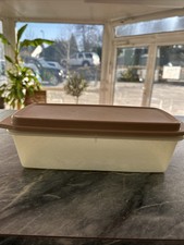 Tupperware Kuchenbehälter Wursttheke Käsebuffet Tafelfreund beige Braun 1215-2