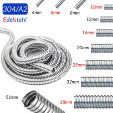 Meterware Ø 4-51 mm Edelstahl Wellrohr Flexibles Wellschlauch Kabel Schutz Rohr
