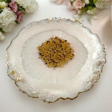 Tablett Resin Weiß Rosa