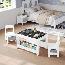 Kindersitzgruppe Kindertisch mit 2 Stühlen Kinderstuhl mit Aufbewahrungsboxen