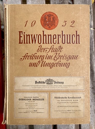 Einwohnerbuch freiburg 1952 - einwohnerbuch,