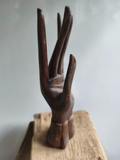 Vintage Füllfederhalter Holzhand Ring-Display Schmuckhalter Bali handgeschnitzt