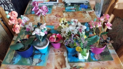 Kunstblumen topf set - im,