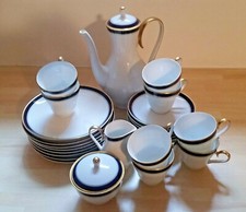 Kaffeeservice * K&A Krautheim Echt Kobalt mit Goldrand * Marika * 27tlg. Top