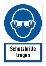 Schutzbrille tragen -
