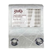 Yara Beige Bestickter Vorhang