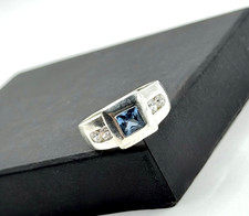 Wunderschöner 925 Silber Vintage Ring mit blauem Stein – moderner Stil, Größe 53