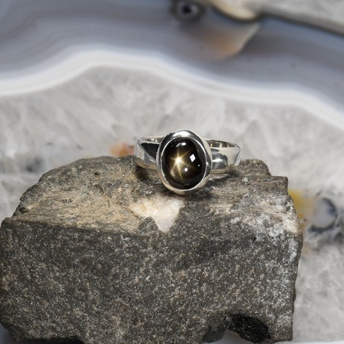 Schwarzer stern saphir ring - schwarzer,