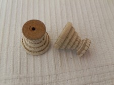 2 Holzgriffe alt antik für Kommode Schrank Möbel Griff rund Holz Möbelgriff