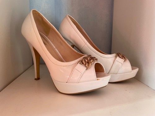 Weiße lack peeptoe - weiße,