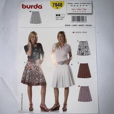 Schnittmuster  Burda  7948  Rock Falten   Größe 34 -44 / 8 - 18
