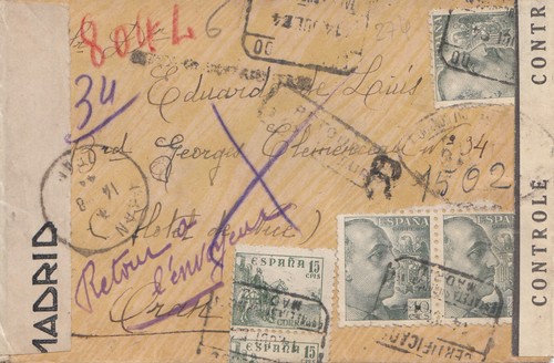 Spanien 1944 brief aus - spanien:, 1944: