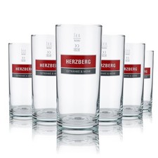 6x Herzberg Glas 0,5l Willi Becher Gläser Set Trinkglas Stange Saft Wasser Limo