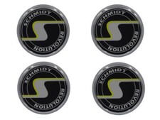 ✅ 4x Schmidt Revolution SC3 Chrom-schwarz flache Nabenkappe ersetzt SC1