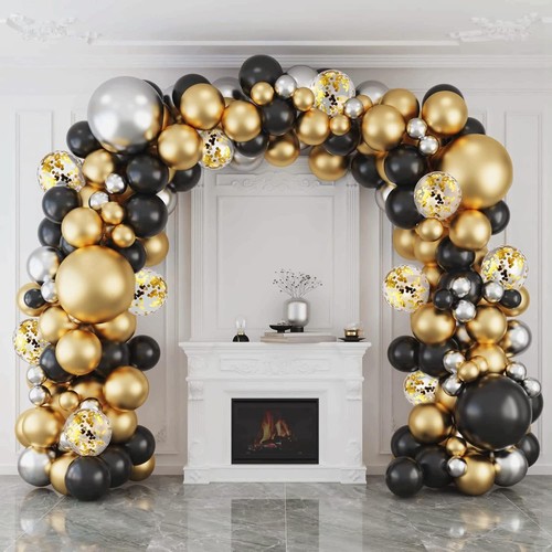 Ballon girlande schwarz gold - ballon,