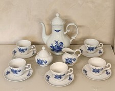 Kaffee Service Porzallan Seltmann Weiden Wien Bawaria  Blaue - Rose 70735