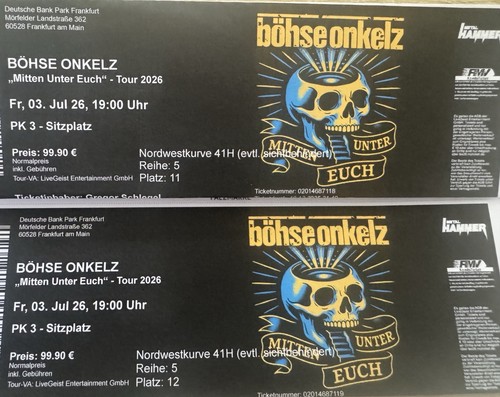 Böhse onkelz tickets - 2, x