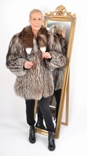 A5499 SILBERFUCHS JACKE FUCHS JACKE ECHT PELZ PELZJACKE -  RANCH FOX FUR JACKET