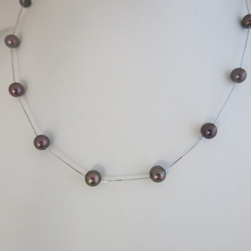 Zarte perlenkette 925er silber - perlenkette,