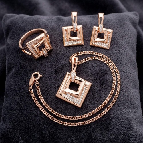 Rose gold schmuckset hochzeit - rose,