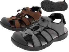 Herren Trekking Sandalen Gr. 41-46 grau braun Outdoor Wandern Trecking Latschen