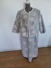 Kleid Partykleid Abendkleid 2-teilig Midikleid Gr 54 beige silber