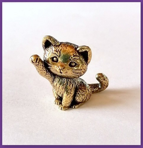Messing figur katze kätzchen - figur,