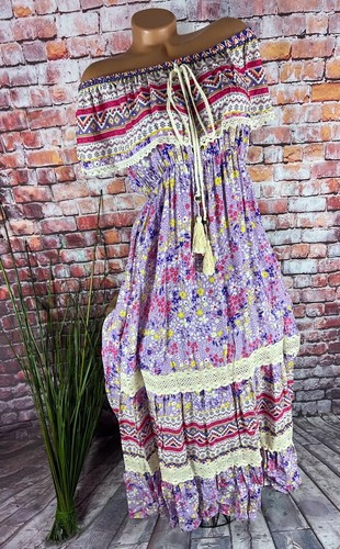 Boho sommer maxi kleid tunika - maxi,