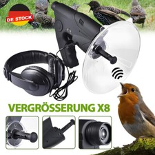 8X Parabol-Richtmikrofon mit Kopfhörer, Abhörgerät, Geräuschverstärker 100M DHL