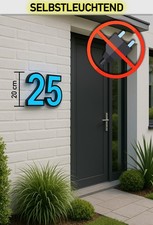 20cm - Hausnummer selbstleuchtend ohne Strom – modern & gut sichtbar
