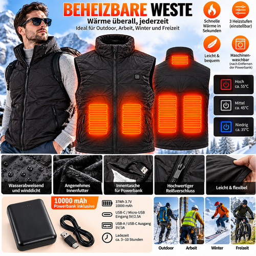 Beheizbare weste herren damen - weste,