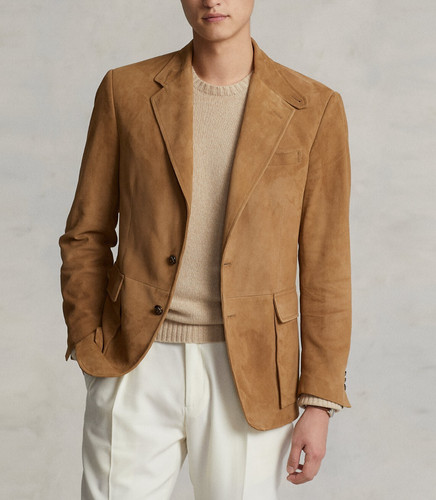 Brauner leder blazer herren - leder,