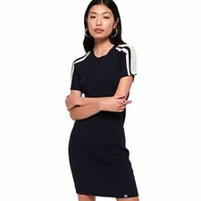 Superdry Damen Kleid Sydney Rib Bodycon  Eclipse Navy