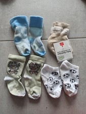 Paket 4 Paar Socken Strümpfe Gr. 74 / 80 (1x 17-18 Neu) Affe Fußball I Love Mam
