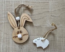 Osterdeko Hase Schaf aus Holz