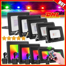 RGB LED Fluter mit Stecke Außen Strahler Flutlicht Scheinwerfer Gartenlicht IP66