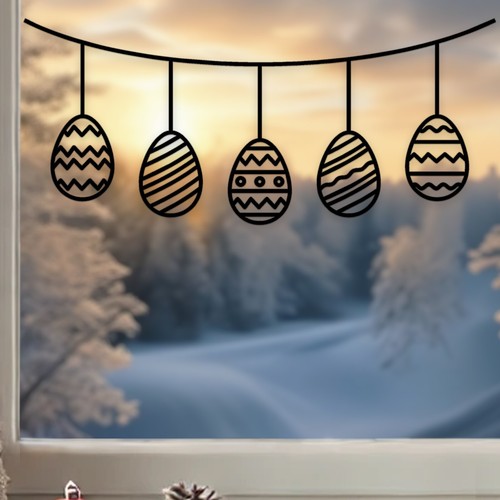 Ostereier fensterbild - ostereier,