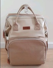 LIINI Wickelrucksack Wickeltasche mit Bettchen Beige  Neuwertig 