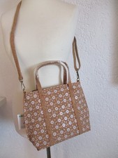 Handtasche Honig Weiß Blumen