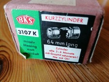 BKS 3107 K Kurzzylinder , Rundzylinder, massiv Messing Matt vernickelt, 84 mm