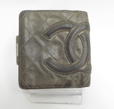 Authentische CHANEL Cambon Lammleder faltbare kompakte Geldbörse F#47884