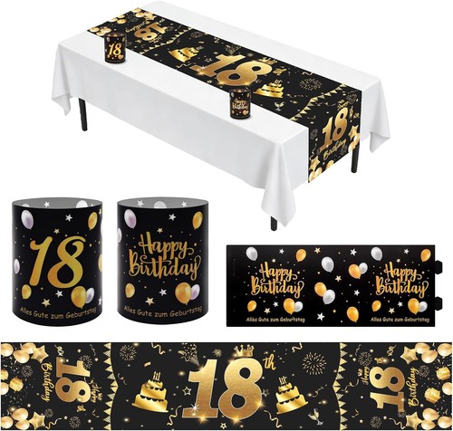 Geburtstag deko schwarz - 18.,