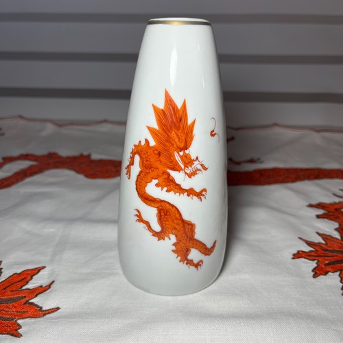 Porzellan vase roter drache - vase,